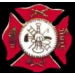 FIRE DEPARTMENT MALTESE CROSS PIN RED